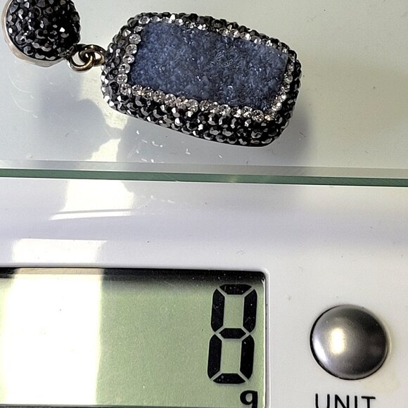Silver Druzy and Marcasite Pendant - Picture 12 of 14